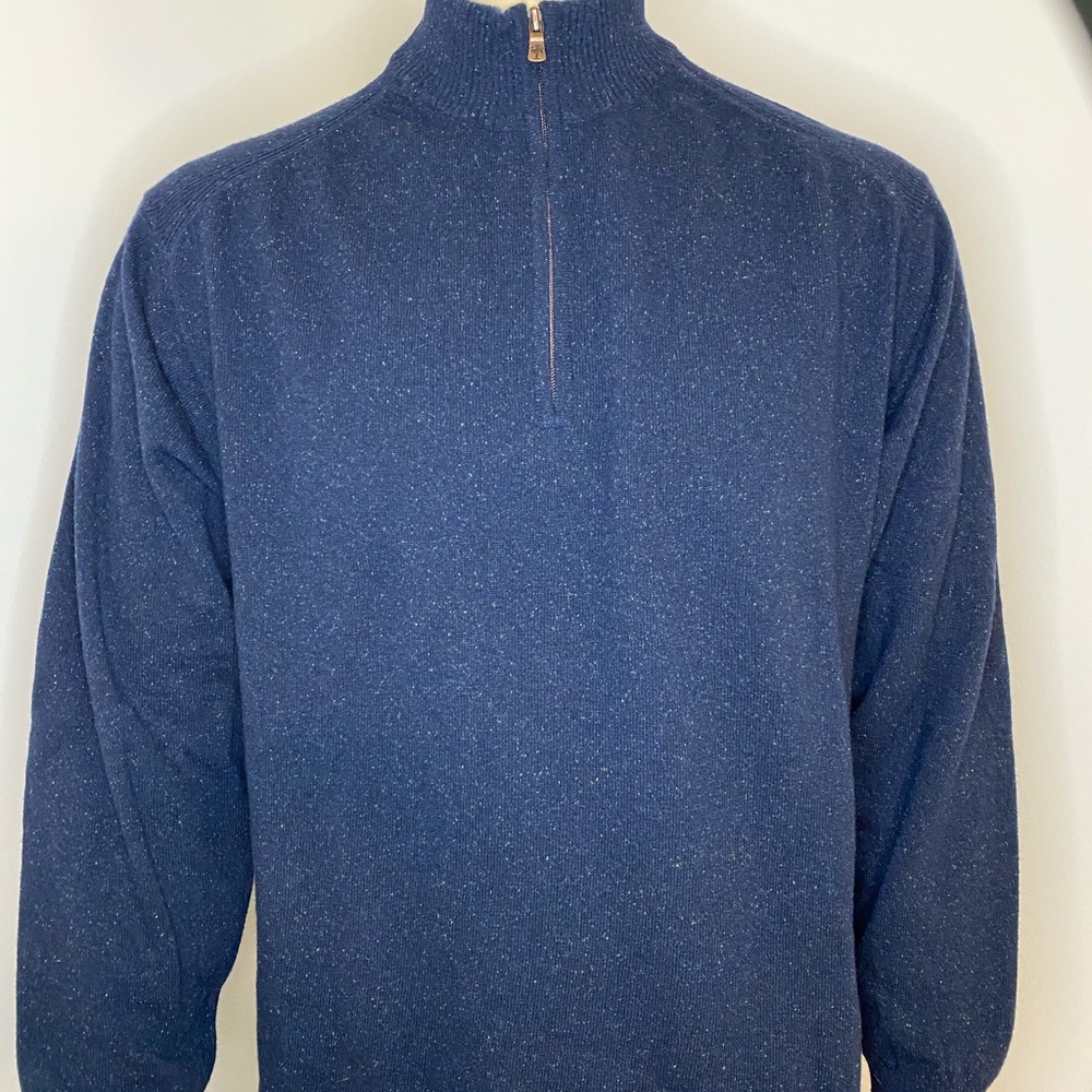 Tommy Bahama Men's Soft Quarter Zip Sweater with Speckles Large